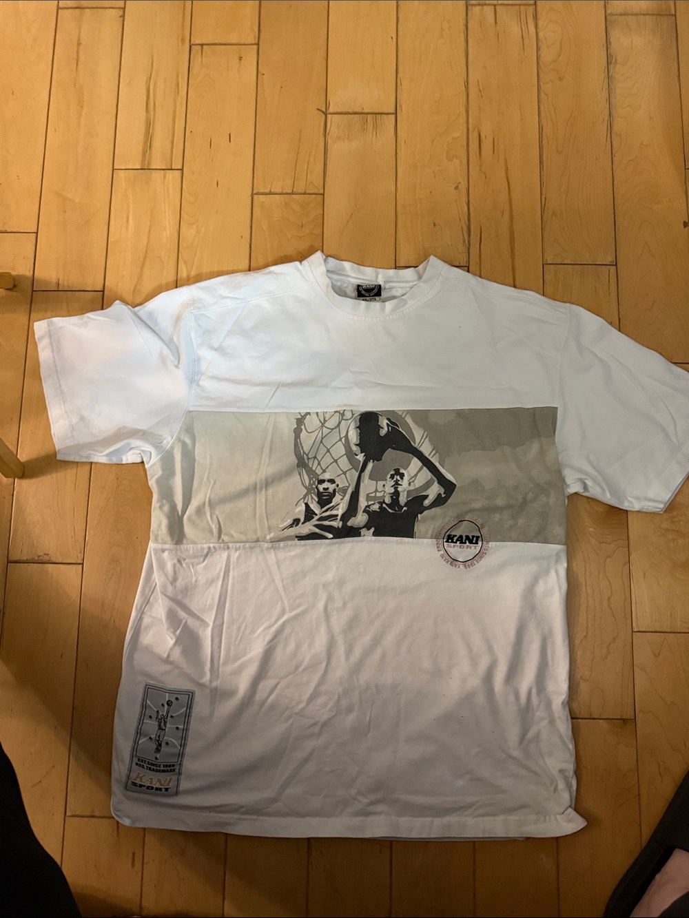 Men’s White Short Sleeve Kano Sports Tee with Chest Panel